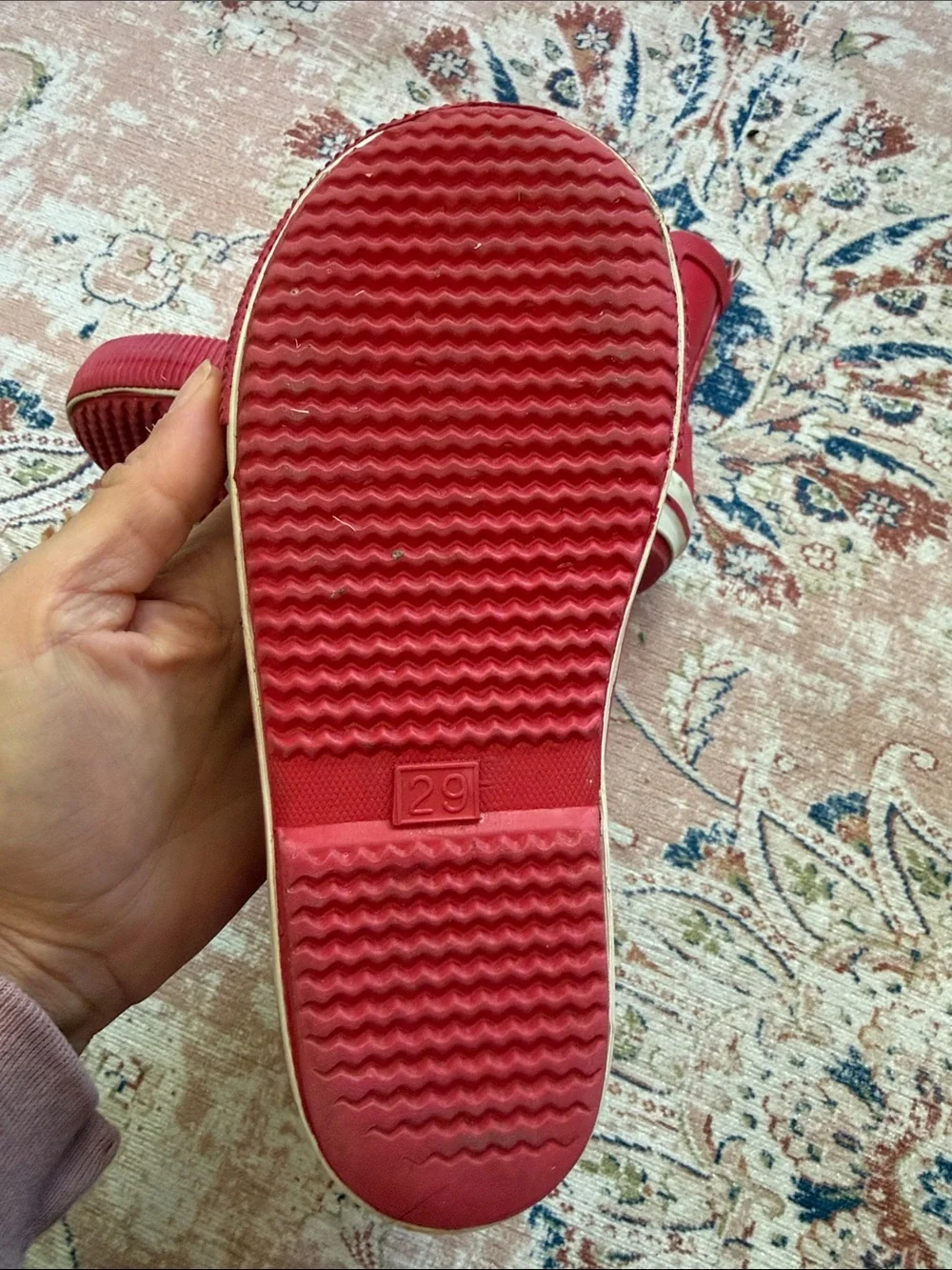 Ice Kids' Red Waterproof Rain Boots from Iceland. Has some scratches on surface.
